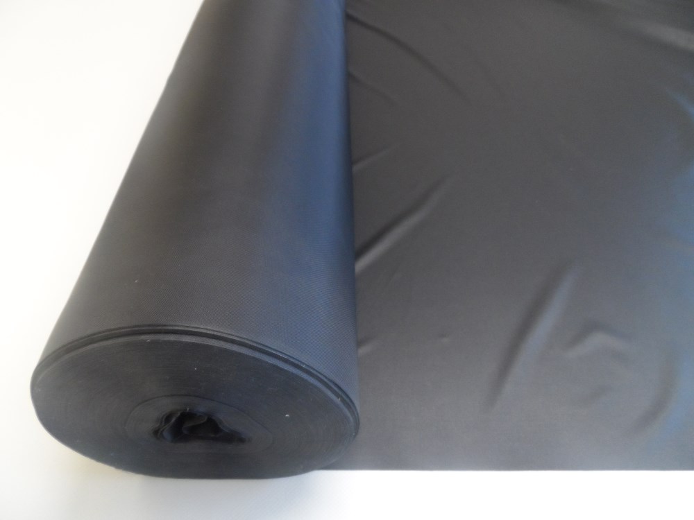 Light Duty Waterproof 4oz PU Coated Polyester Fabric Black